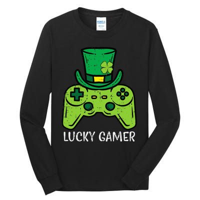 Lucky Gamer funny St Patrick's Day Gamer Tall Long Sleeve T-Shirt