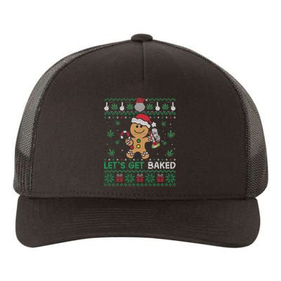 Lets Get Funny Baked Cookie Weed Ugly Xmas Sweater Yupoong Adult 5-Panel Trucker Hat