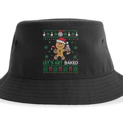 Lets Get Funny Baked Cookie Weed Ugly Xmas Sweater Sustainable Bucket Hat