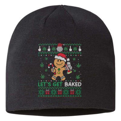 Lets Get Funny Baked Cookie Weed Ugly Xmas Sweater Sustainable Beanie