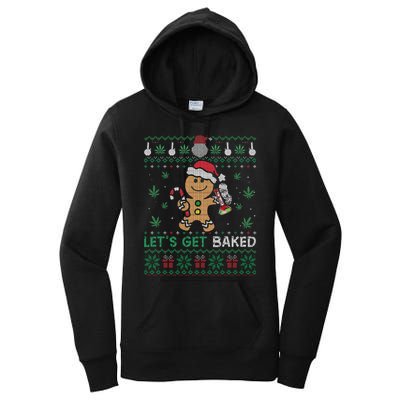 Lets Get Funny Baked Cookie Weed Ugly Xmas Sweater Women's Pullover Hoodie