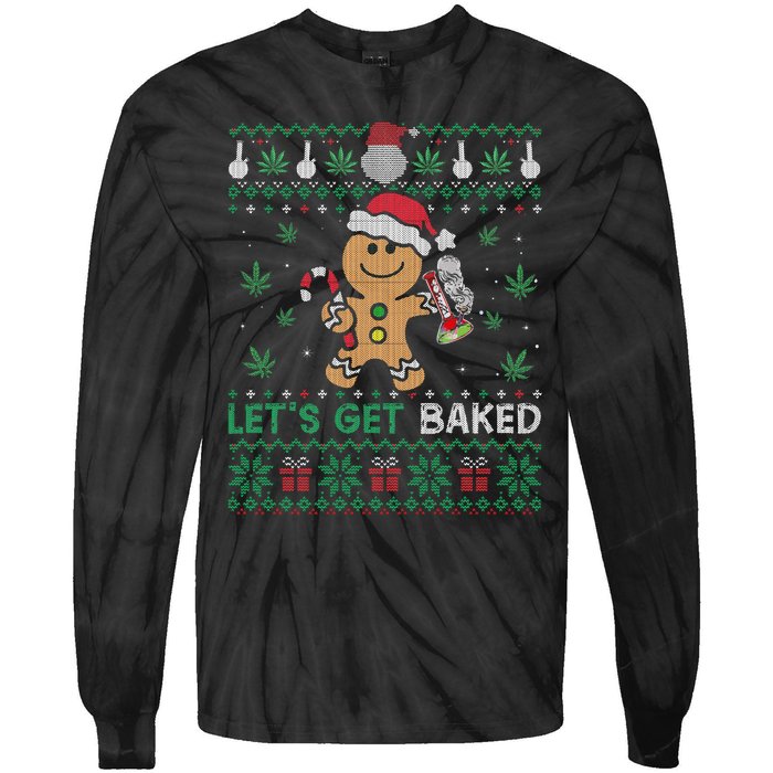 Lets Get Funny Baked Cookie Weed Ugly Xmas Sweater Tie-Dye Long Sleeve Shirt