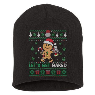 Lets Get Funny Baked Cookie Weed Ugly Xmas Sweater Short Acrylic Beanie