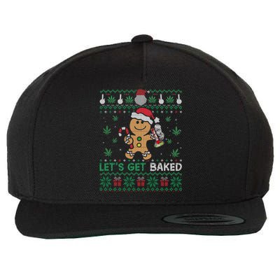 Lets Get Funny Baked Cookie Weed Ugly Xmas Sweater Wool Snapback Cap