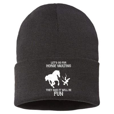 Let's Go For Horse Vaulting They Said It Will Be Fun Sustainable Knit Beanie