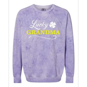 LUCKY GRANDMA Fun Family Saint Patrick's Day Holiday Colorblast Crewneck Sweatshirt