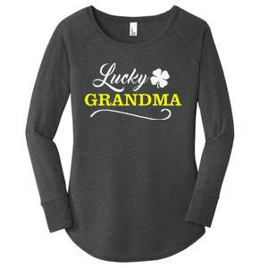 LUCKY GRANDMA Fun Family Saint Patrick's Day Holiday Women's Perfect Tri Tunic Long Sleeve Shirt