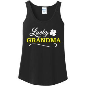 LUCKY GRANDMA Fun Family Saint Patrick's Day Holiday Ladies Essential Tank