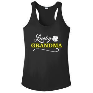 LUCKY GRANDMA Fun Family Saint Patrick's Day Holiday Ladies PosiCharge Competitor Racerback Tank