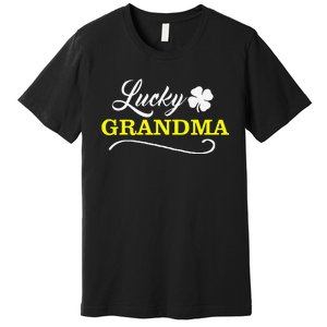 LUCKY GRANDMA Fun Family Saint Patrick's Day Holiday Premium T-Shirt