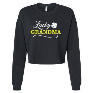 LUCKY GRANDMA Fun Family Saint Patrick's Day Holiday Cropped Pullover Crew