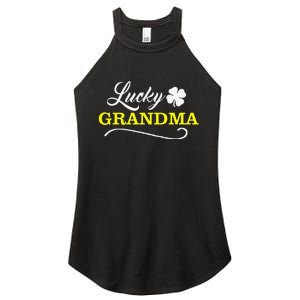 LUCKY GRANDMA Fun Family Saint Patrick's Day Holiday Women's Perfect Tri Rocker Tank