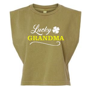 LUCKY GRANDMA Fun Family Saint Patrick's Day Holiday Garment-Dyed Women's Muscle Tee