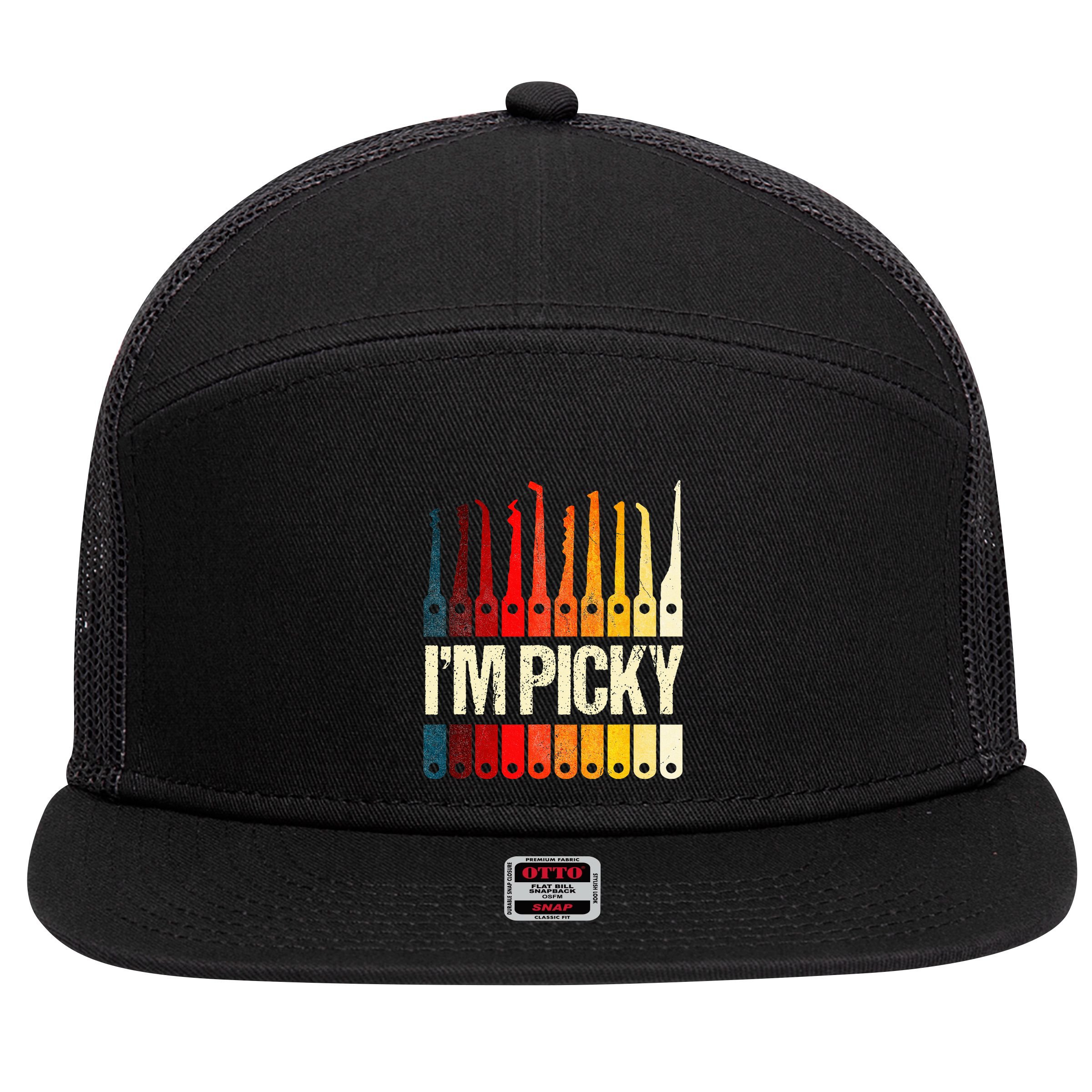 Locksmith Gifts Funny IM Picky Lock Picking Tools 7 Panel Mesh Trucker Snapback Hat