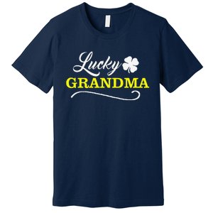 LUCKY GRANDMA Fun Family Saint Patrick's Day Holiday Premium T-Shirt