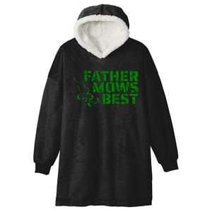 Lawnmower Gift For Dad Father Mows Best Funny Fathers Day Hooded Wearable Blanket