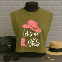 Lets Go Funny Lets Go Lets Go Garment-Dyed Women's Muscle Tee