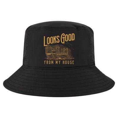 Looks Good From My House Funny Builder Design  Cool Comfort Performance Bucket Hat