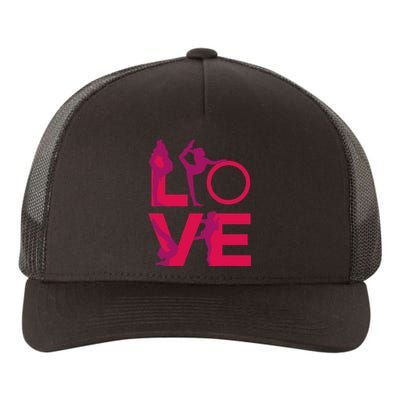 Love Gymnastics Funny Gymnast Turns Flips Girl Gift Yupoong Adult 5-Panel Trucker Hat