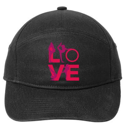 Love Gymnastics Funny Gymnast Turns Flips Girl Gift 7-Panel Snapback Hat