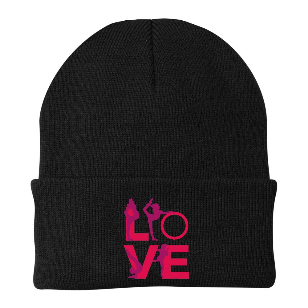 Love Gymnastics Funny Gymnast Turns Flips Girl Gift Beanie