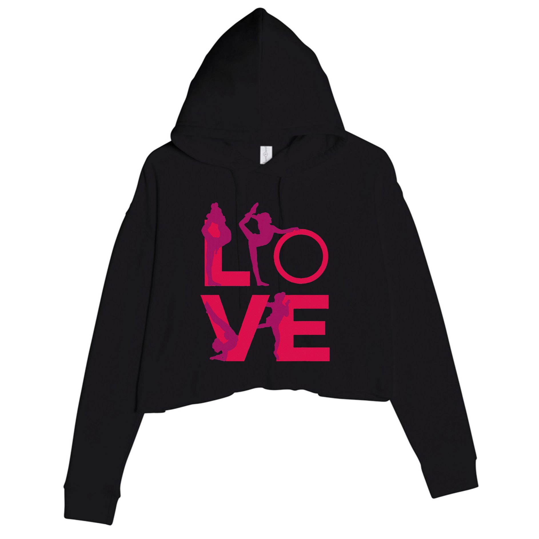 Love Gymnastics Funny Gymnast Turns Flips Girl Gift Crop Fleece Hoodie