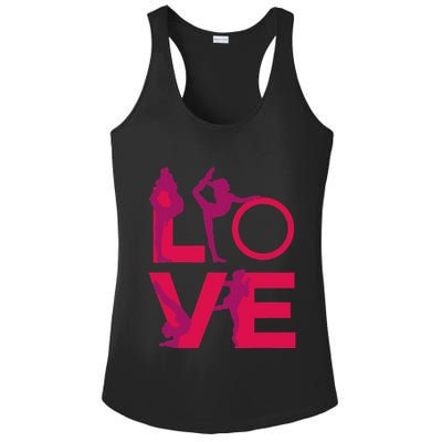 Love Gymnastics Funny Gymnast Turns Flips Girl Gift Ladies PosiCharge Competitor Racerback Tank
