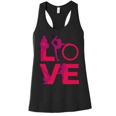 Love Gymnastics Funny Gymnast Turns Flips Girl Gift Women's Racerback Tank