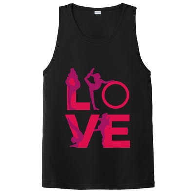 Love Gymnastics Funny Gymnast Turns Flips Girl Gift PosiCharge Competitor Tank