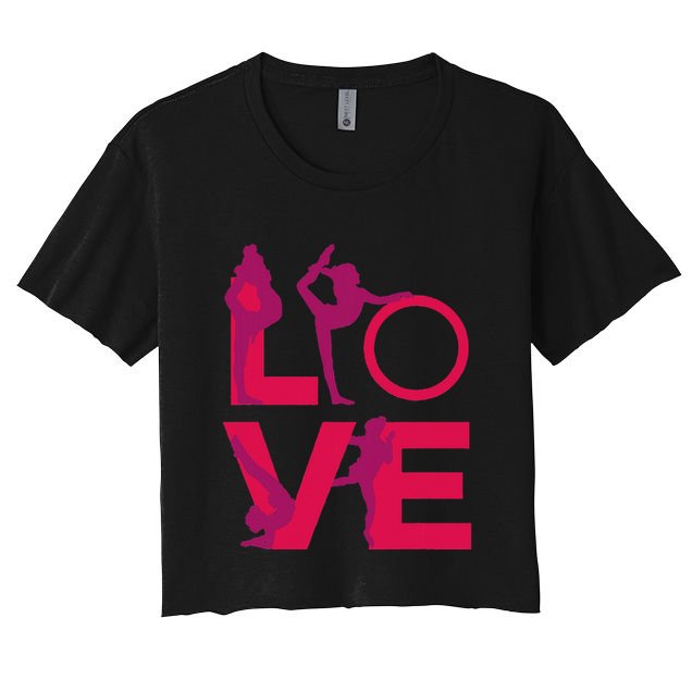 Love Gymnastics Funny Gymnast Turns Flips Girl Gift Crop Top