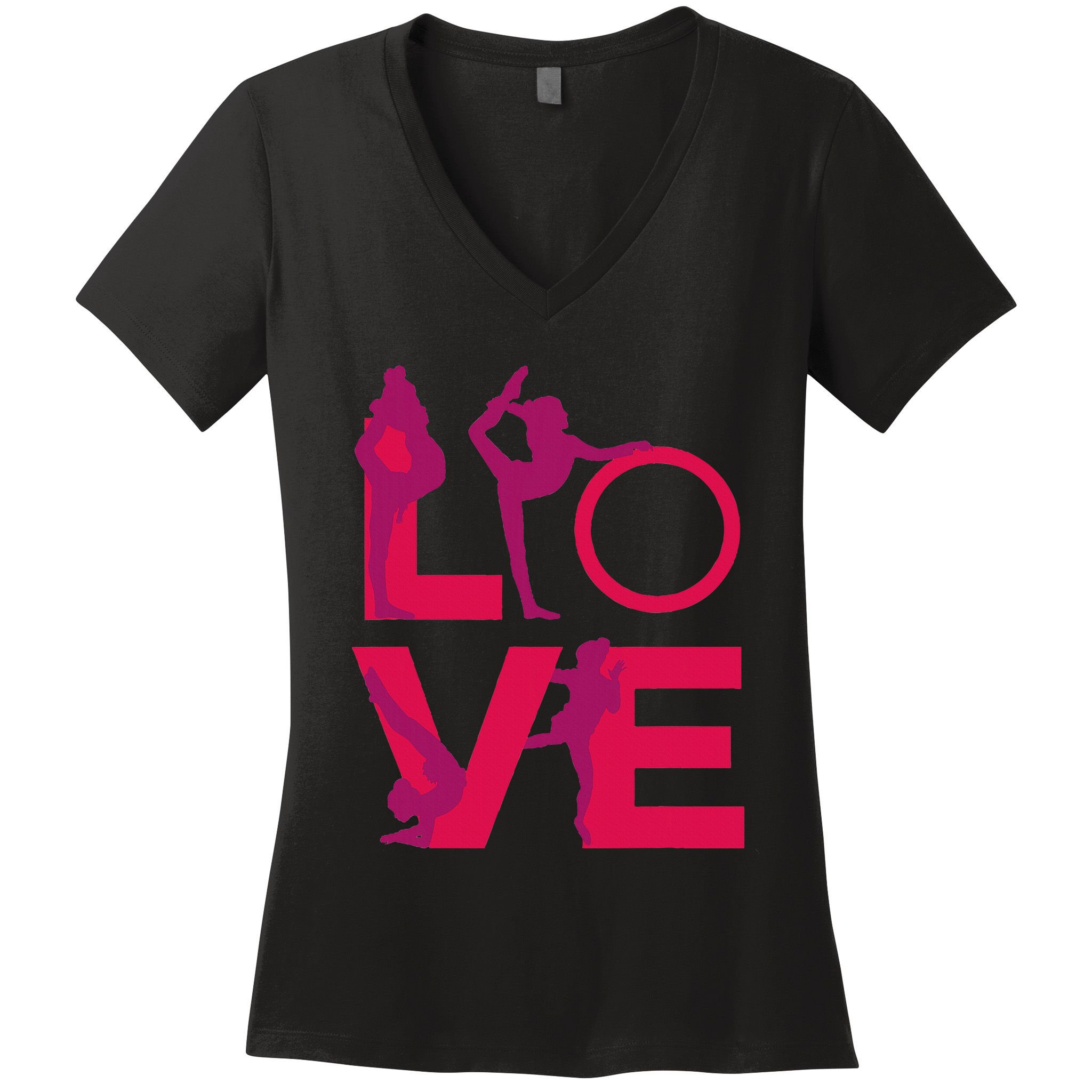 Love Gymnastics Funny Gymnast Turns Flips Girl Gift Women's V-Neck T-Shirt