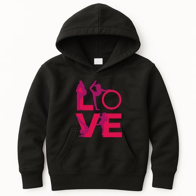 Love Gymnastics Funny Gymnast Turns Flips Girl Gift Kids Hoodie