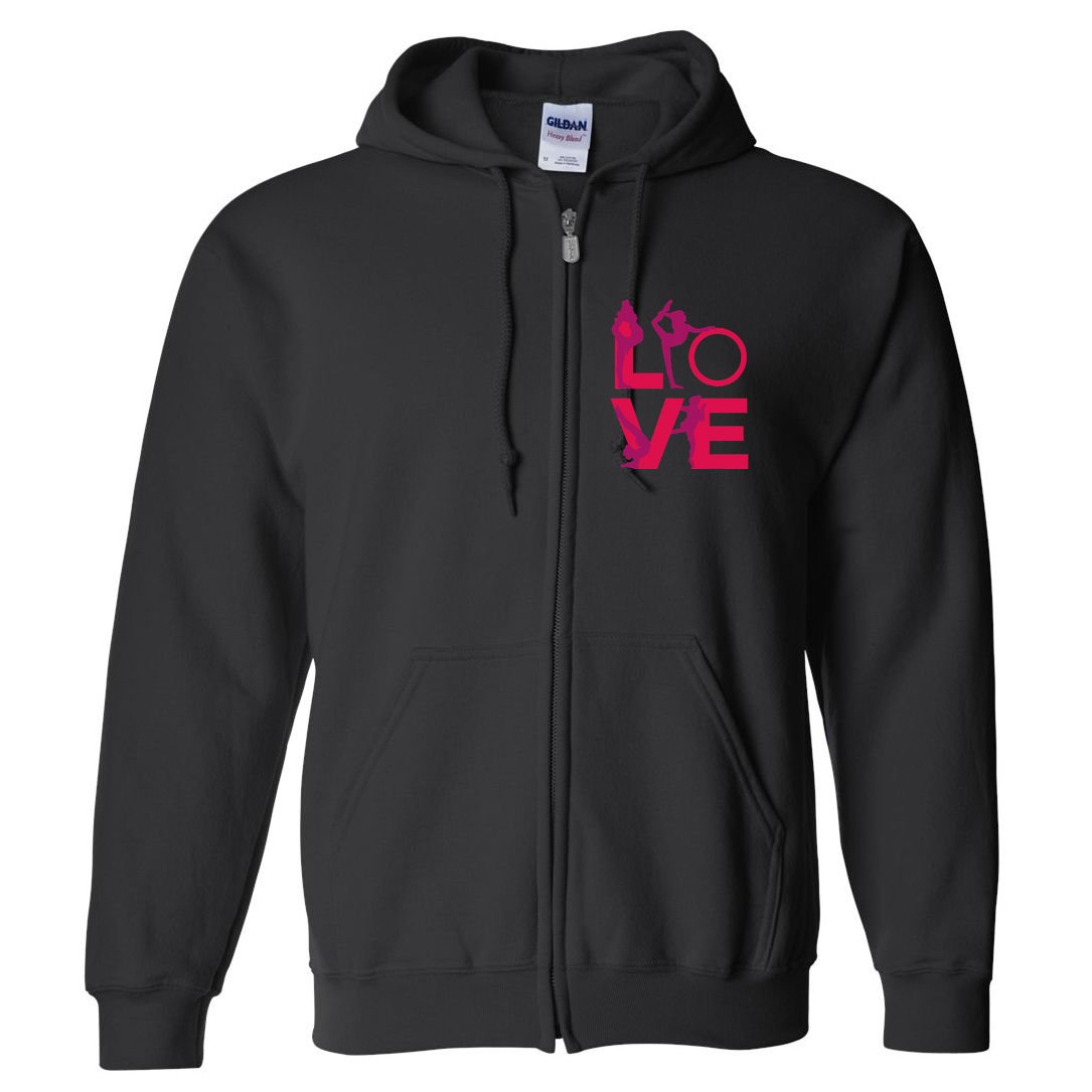 Love Gymnastics Funny Gymnast Turns Flips Girl Gift Full Zip Hoodie