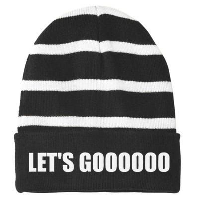 LetS Go Funny Gamer Team Sports E Sports Online Battle Striped Beanie with Solid Band