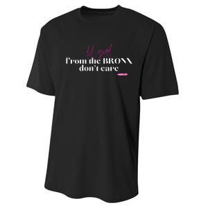 Lil Girl From The Bronx Don’T Care Fun Performance Sprint T-Shirt