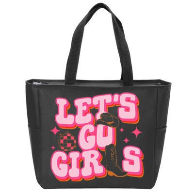 Lets Go Girls Cowgirl Hat Cowboy Boots Bachelorette Party Zip Tote Bag