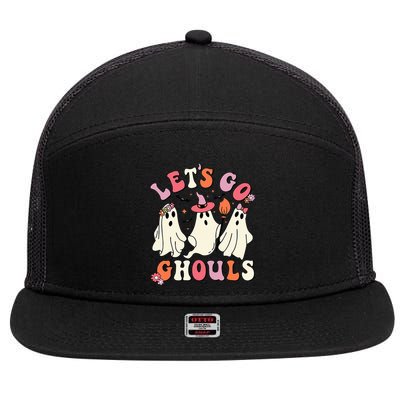 Let's Go Ghouls Funny Spooky Ghost Halloween 7 Panel Mesh Trucker Snapback Hat