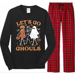 Lets Go Ghouls Ghost Skeleton Pumpkin Halloween Gift Long Sleeve Pajama Set