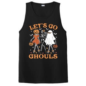 Lets Go Ghouls Ghost Skeleton Pumpkin Halloween Gift PosiCharge Competitor Tank