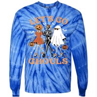 Lets Go Ghouls Ghost Skeleton Pumpkin Halloween Gift Tie-Dye Long Sleeve Shirt