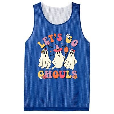 Lets Go Ghouls Funny Ghost Halloween Costume Mesh Reversible Basketball Jersey Tank