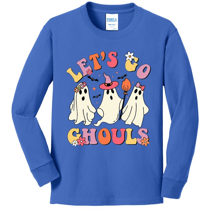 Lets Go Ghouls Funny Ghost Halloween Costume Kids Long Sleeve Shirt