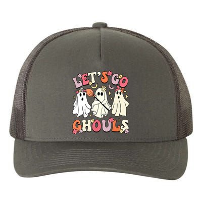 Lets Go Ghouls Groovy Halloween Funny Ghost Outfit Gift Yupoong Adult 5-Panel Trucker Hat