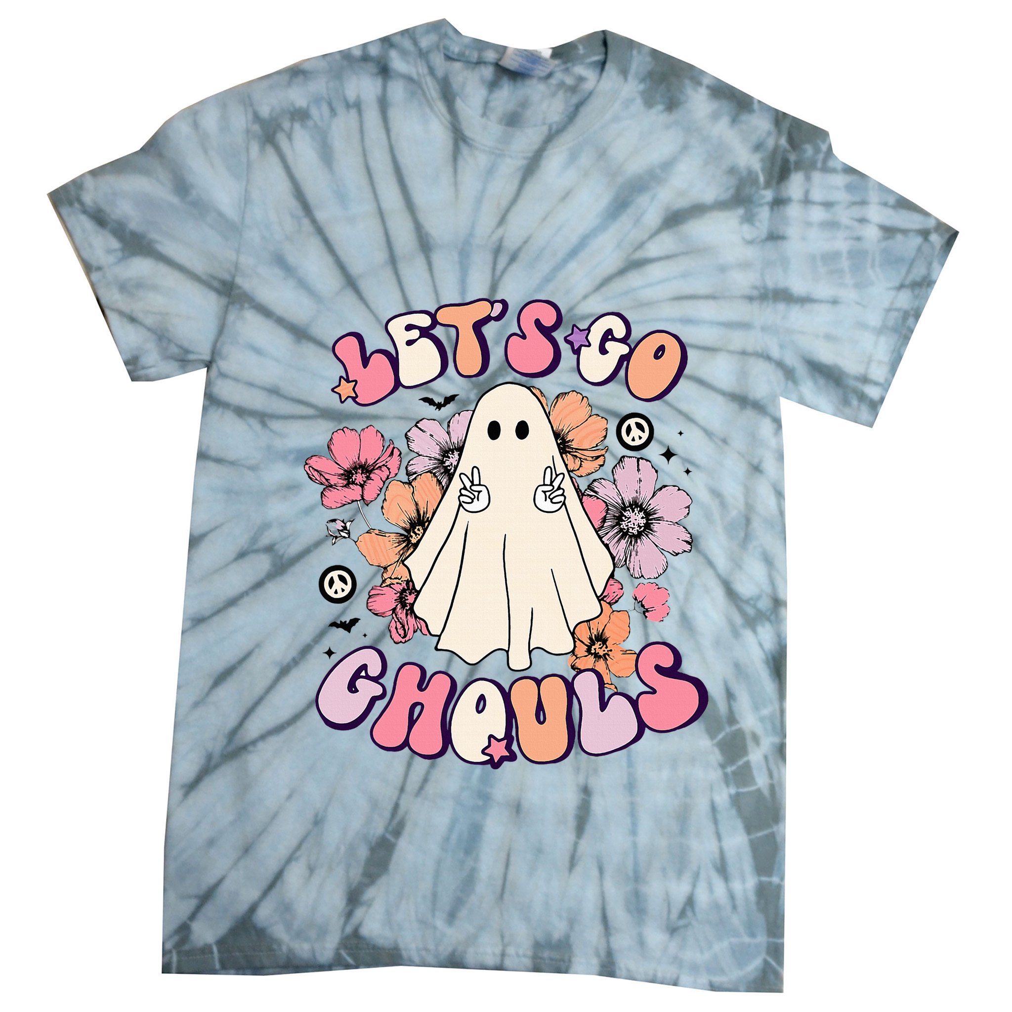 Let's Go Ghouls Retro Halloween Bachelorette Bridal Party  Tie-Dye T-Shirt