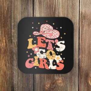 Lets Go Girls Western Cowgirl Hat Bachelorette Bridal Party Coaster