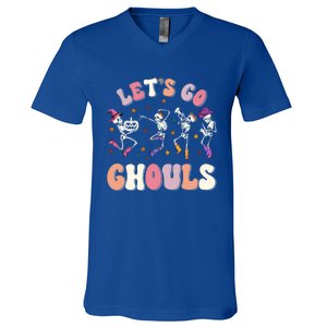 Lets Go Ghouls Spooky Season Halloween Trick Or Treat Retro Cute Gift V-Neck T-Shirt