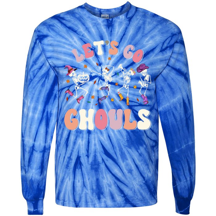 Lets Go Ghouls Spooky Season Halloween Trick Or Treat Retro Cute Gift Tie-Dye Long Sleeve Shirt