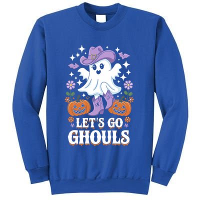 LetS Go Ghouls Funny Spooky Ghosts Floral Graphic Halloween Gift Sweatshirt