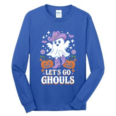 LetS Go Ghouls Funny Spooky Ghosts Floral Graphic Halloween Gift Tall Long Sleeve T-Shirt