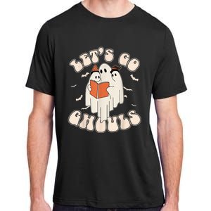 Lets Go Ghouls Retro Ghost Books Trick Or Teach Halloween Adult ChromaSoft Performance T-Shirt